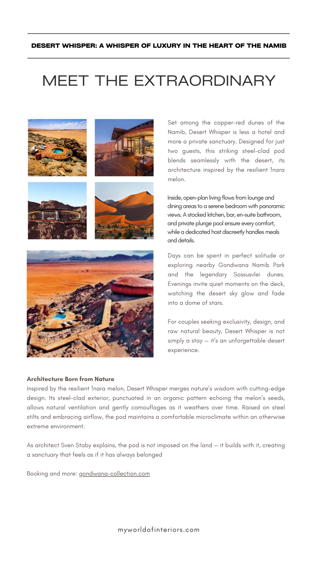 A Whisper of Luxury in the Heart of the Namib