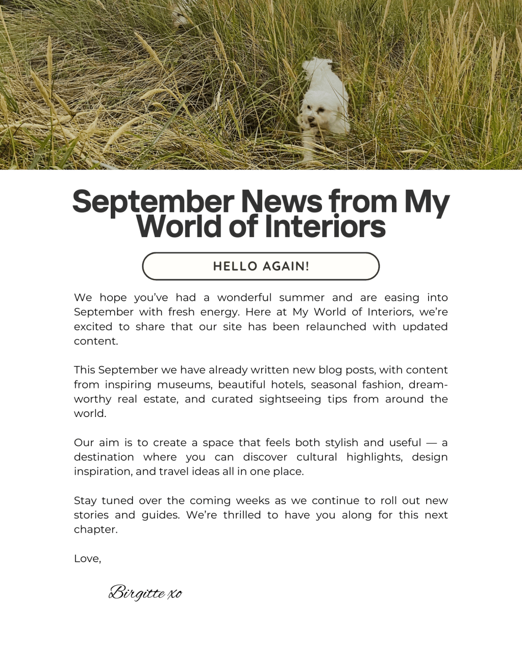 September Newsletter